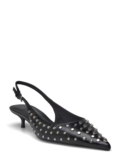 Mango Studded Slingback Shoes Mango Black