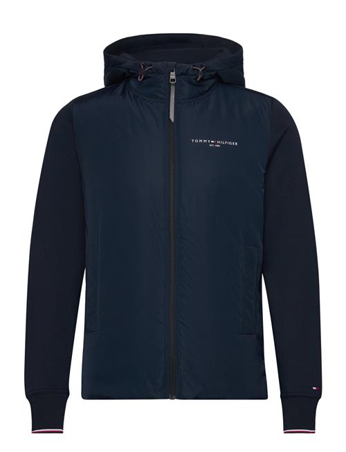 Se Tommy Hilfiger Mix Media Hooded Zip Thru Tommy Hilfiger Navy ved Booztlet