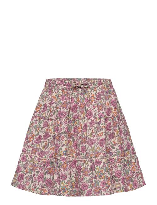 Mango Ruffle Flower Print Skirt Mango Pink