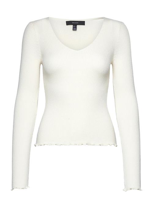 Vero Moda Vmevie Ls V-Neck Pullover Ga Noos Vero Moda White