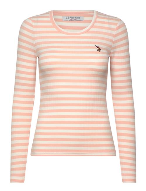 Se U.S. Polo Assn. Chanett New Reg Rib Uspa W Tee U.S. Polo Assn. Pink ved Booztlet