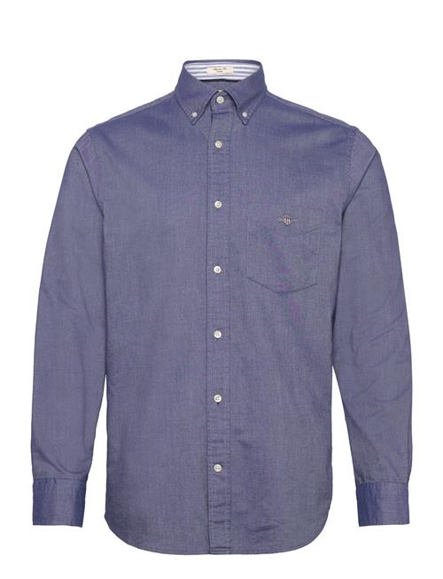 O1. Heather Oxford Check Reg Bd GANT Blue