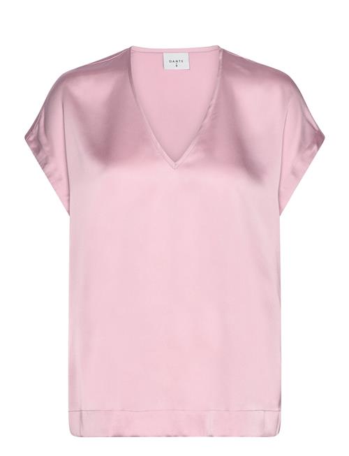 Se Dante6 D6Luiza Satin V-Neck Top Dante6 Pink ved Booztlet