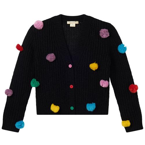 Stella McCartney Kids Cardigan Med Pomponerer Sort 12 Y  Sort  12 år  kvinde