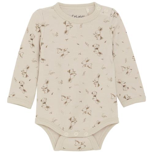 Celavi Mønstret Babybody Woodsmoke | Beige | 70 cm