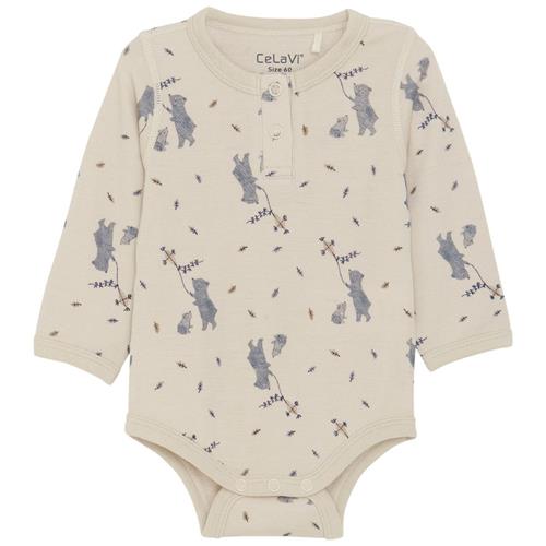 Celavi Mønstret Babybody Stormy Weather | Beige | 70 cm