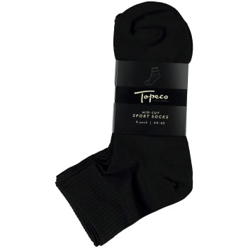 Topeco Strømper 4P Mid Cut Sport Socks Sort polyamid Str 40/45 Herre