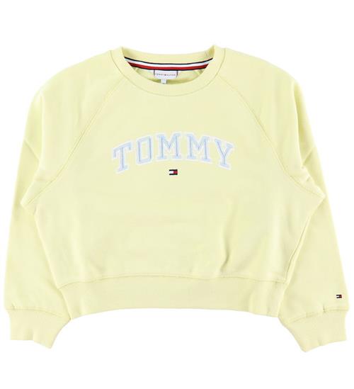 Se Tommy Hilfiger Sweatshirt - Lemon Zest m. LyseblÃ¥ ved KidsWorld