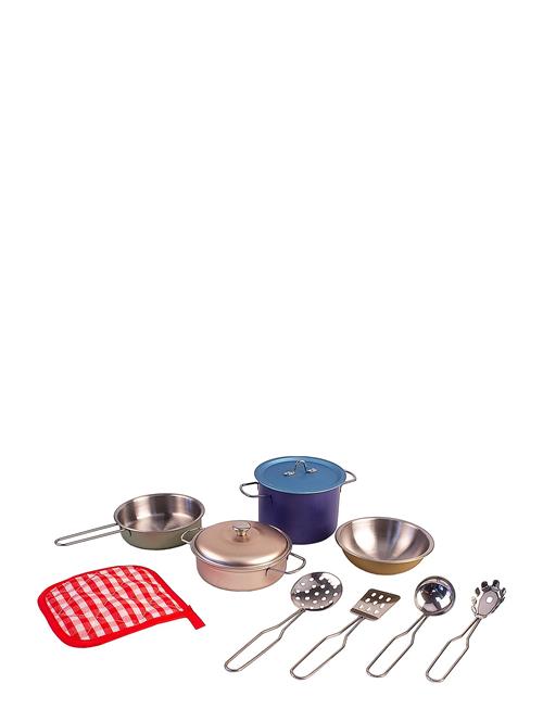 Cookware Set In Modern Colors, 11 Pcs Magni Toys Patterned