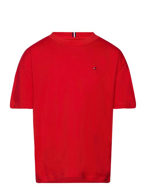 Se Tommy Hilfiger Essential Tee Ss Tommy Hilfiger Red ved Booztlet