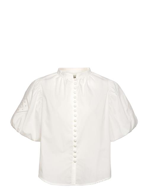 Malina Allie Pouf Sleeve Embroidered Blouse Malina White