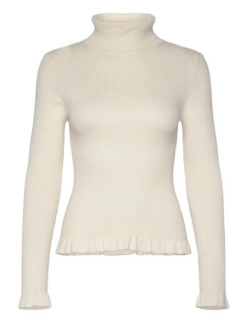 Se NORR Sherry Frill Knit Top NORR Cream ved Booztlet