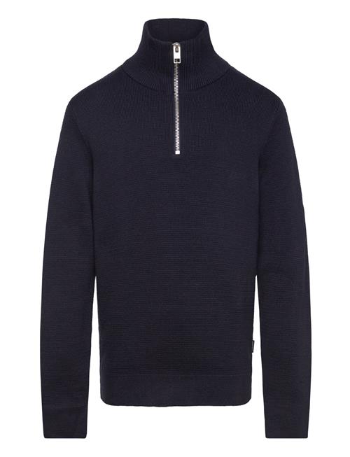 Se Jack & Jones Jprblamilano Stitch Knit Half Zip Jnr Jack & J S Navy ved Booztlet