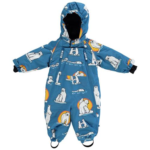 Småfolk Baby-flyverdragt Polar Bears Solid Blue | Blå | 1-2 years