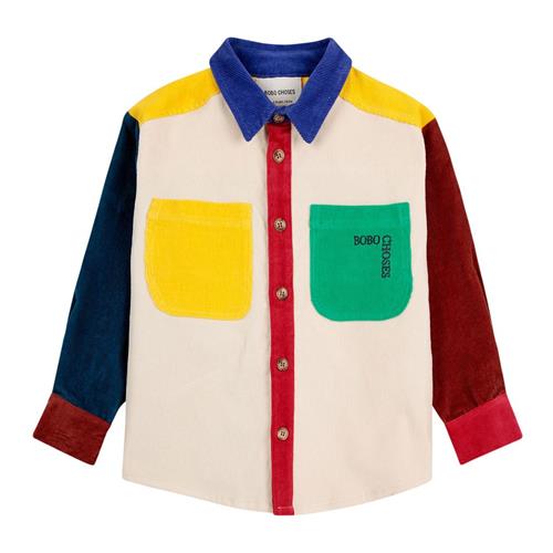 Bobo Choses Bobo Square Kontrastfarvet Manchesterskjorte Multifarvet 8-9 Y  Creme  8-9 år  Unisex
