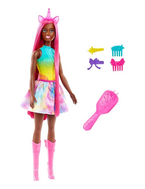 A Touch Of Magic Unicorn Doll With 7-Inch-Long Fantasy Hair & Accessories For Styling Play Barbie Patterned