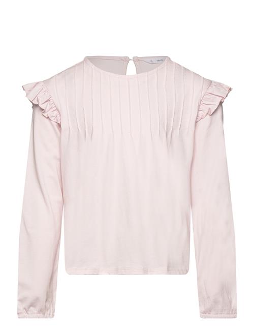 Se Mango Long -Sleeved T-Shirt With Ruffles Mango Pink ved Booztlet