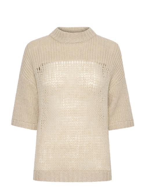 Se My Essential Wardrobe Lingomw Knit Blouse Ss My Essential Wardrobe Beige ved Booztlet