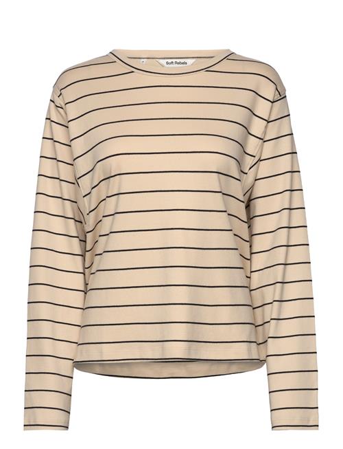 Soft Rebels Srhella Striped Ls T-Shirt Gots Soft Rebels Beige