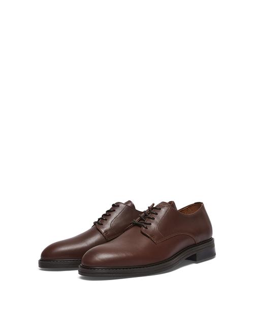 Selected Homme Slhblake Leather Derby Shoe Noos Selected Homme Brown