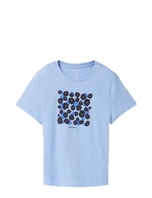 Tom Tailor T-Shirt Crew Neck Artwork Tom Tailor Blue