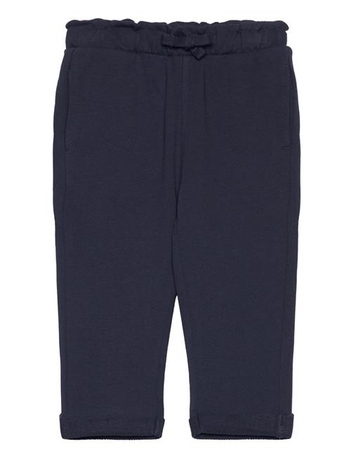 Mango Elastic Waist Cotton Trousers Mango Navy