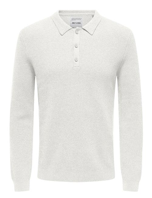 ONLY & SONS Onsphill Reg 12 Rib Ls Polo Knit ONLY & SONS White