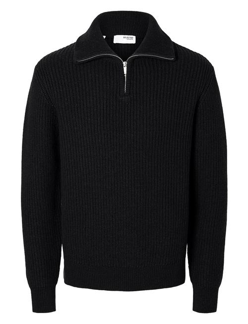 Se Selected Homme Slhland Ls Knit Half Zip Selected Homme Black ved Booztlet