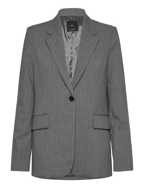 Mango Pinstripe Suit Blazer Mango Grey