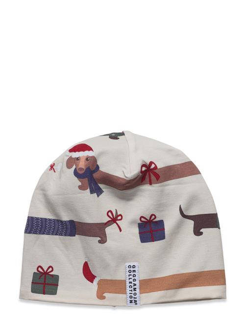 Bamboo Beanie Fleece Santa Dogs 65 S 2-4 Year Geggamoja Cream
