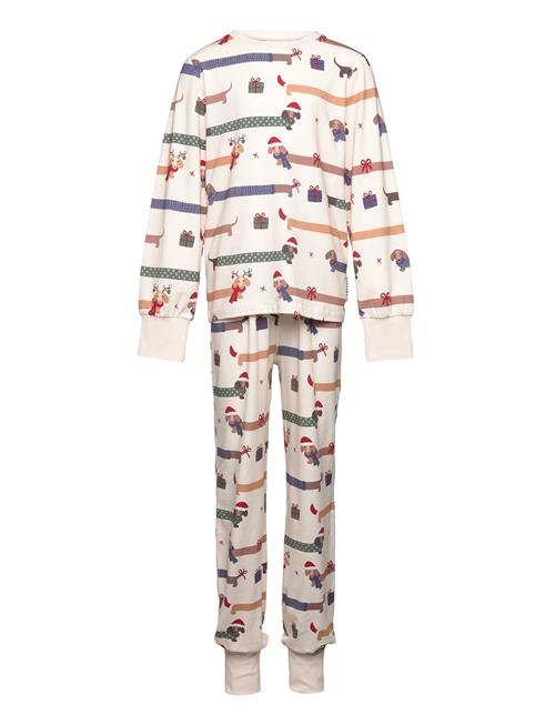 Bamboo Two Piece Pyjamas Santa Dogs Geggamoja Patterned