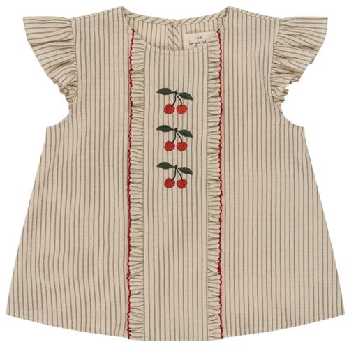 Se Konges Sløjd GOTS Ellie Stribet Bluse Tea | Beige | 12 months ved Babyshop