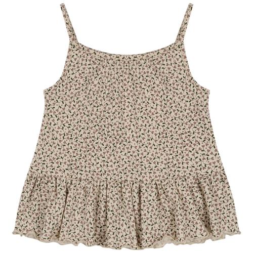 Se Konges Sløjd GOTS Lin Blomstret Tanktop Milk Tank | Beige | 3 years ved Babyshop