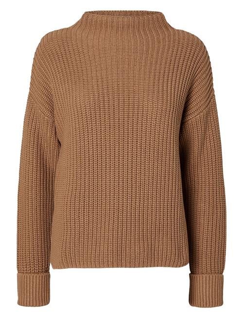 Slfselma Ls Knit T-Neck Selected Brown