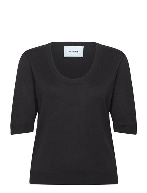 Se Minus Mspam Scoop Neck Knit T-Shirt Minus Black ved Booztlet