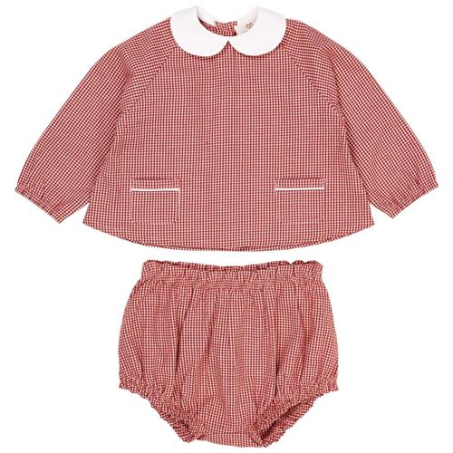 Copenhagen Colors Check Baby Set  Red Check Combi | Rød | 68 cm