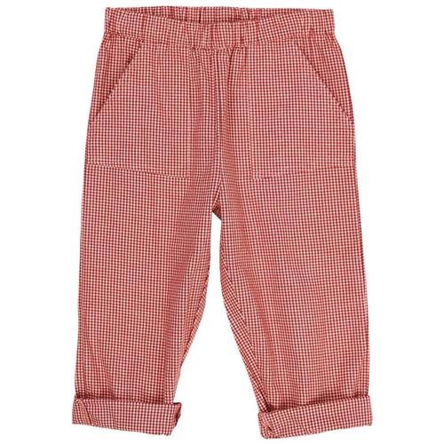 Copenhagen Colors Check Pant with Elastic at the Waist  Red Check Combi | Rød | 80 cm