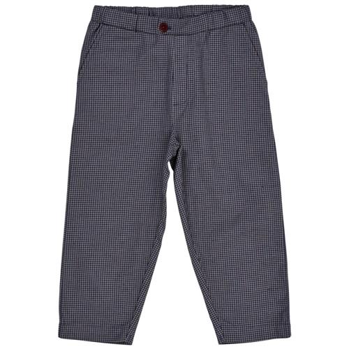 Copenhagen Colors Check Pant w. Fake Fly  Navy Check Combi | Marine blå | 92 cm