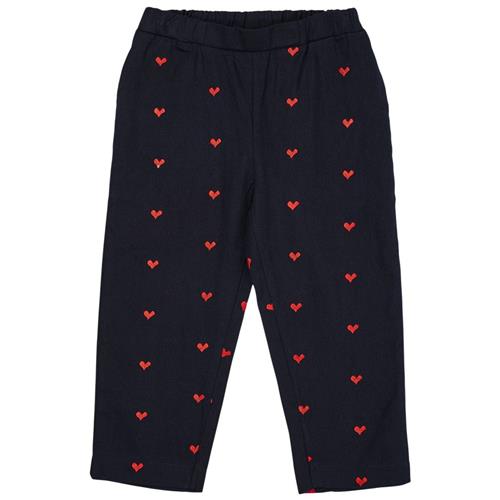 Copenhagen Colors Twill Heart Bukser Navy w. Red Hearts | Marine blå | 92 cm