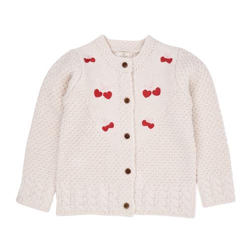 Copenhagen Colors Lambwool Cardigan w Bow Emb  CREAM |  | 86 cm