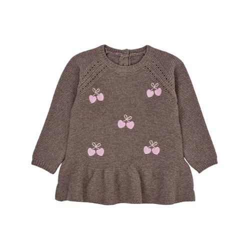 Copenhagen Colors Lambwool Blouse w  Frill & Bow Emb  Natural Melange | Beige | 92 cm