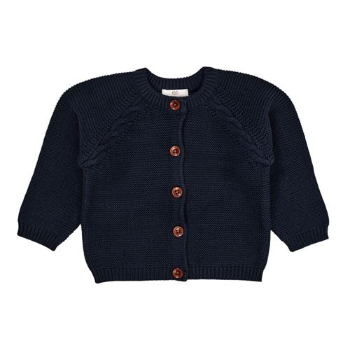 Copenhagen Colors Classic Baby Cotton Cable Cardigan  Navy | Marine blå | 92 cm