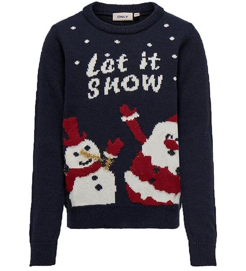 Se Kids Only Bluse - Strik - KogXmas Happy - Night Sky/Chiliepepper ved KidsWorld