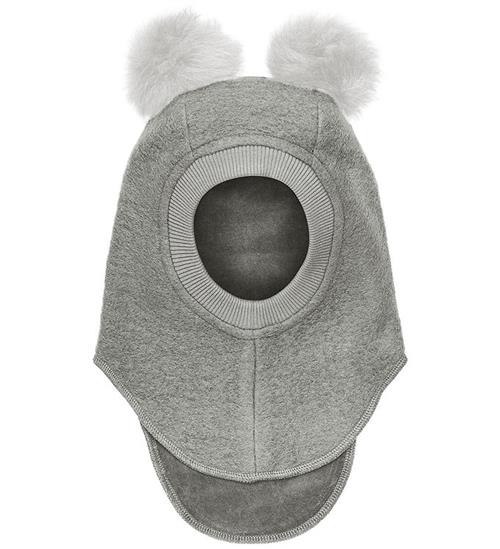 Se Huttelihut Elefanthue - Uld - 2-lags - Medium Grey Melange m. Kv ved KidsWorld