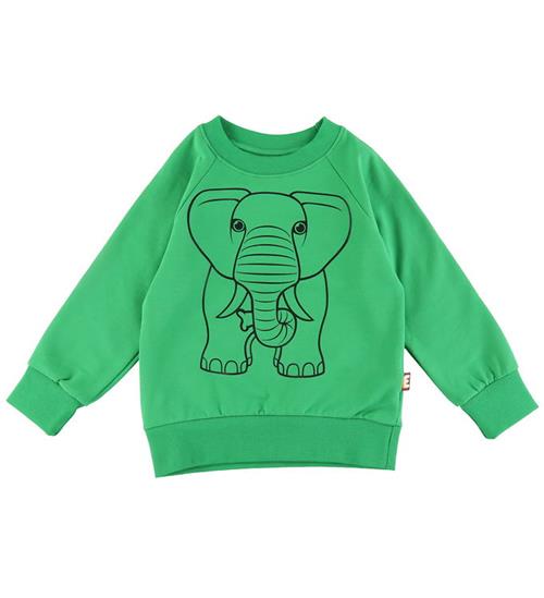 DYR DYR-Cph Sweatshirt - Dyrbellow - Green Outline Elefant