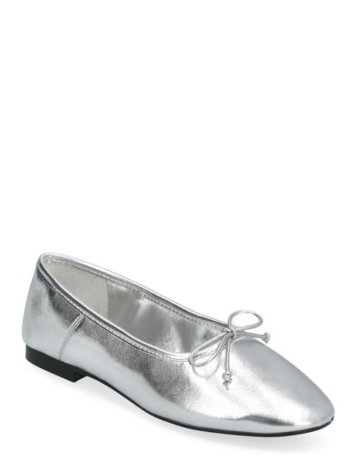 Mango Metallic Ballet Flats Mango Silver