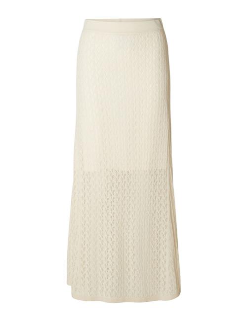 Selected Femme Slfagny Hw Long Knit Skirt Selected Femme Cream