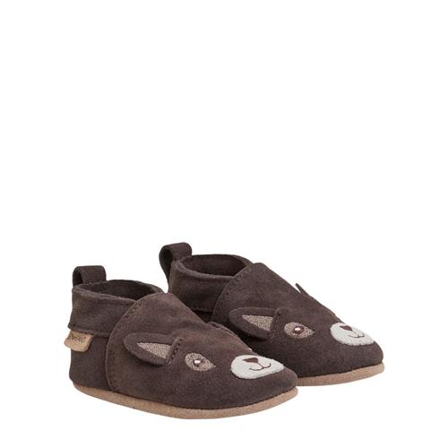 Se EnFant Slippers Suede Animal  Chocolate Brown | Brun | 18 EU ved Babyshop