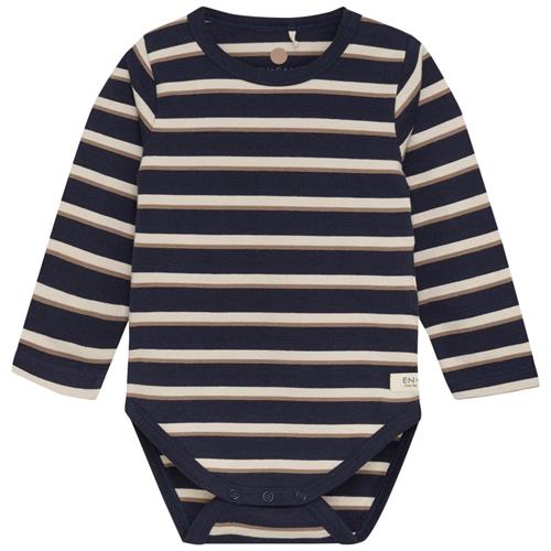 Se EnFant Body LS Stripe  Parisian Night | Marine blå | 56 cm ved Babyshop