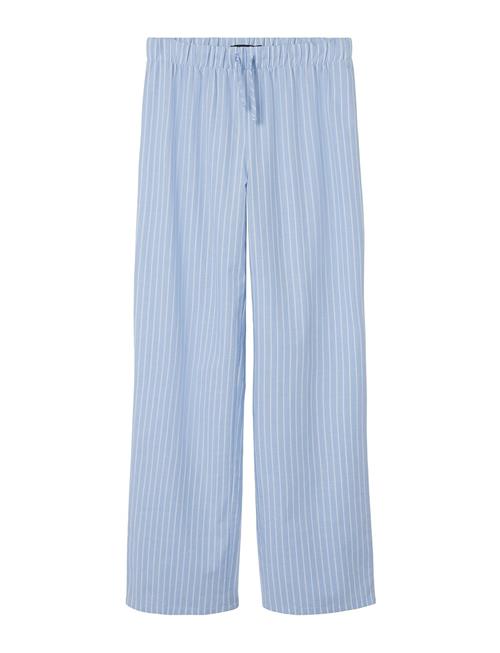 Se LMTD Nlffouipe Poplin Straight Pant LMTD Blue ved Booztlet